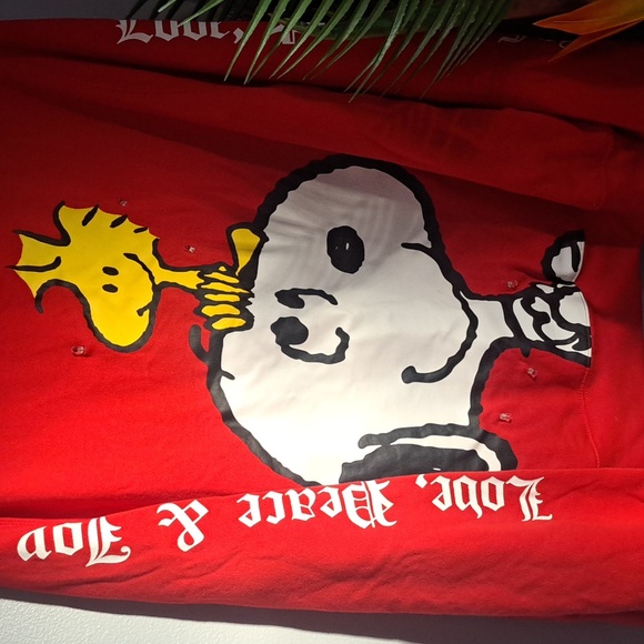 Peanuts Snoopy & Woodstock Christmas 2020 Red 2X Sweatshirt PTP:25" Length 26.5" - Picture 4 of 7